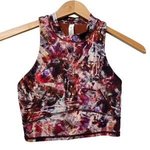 Lululemon High Neck Yoga Bra Light Support Workout Top Size 4 Everlux Mesh Tank